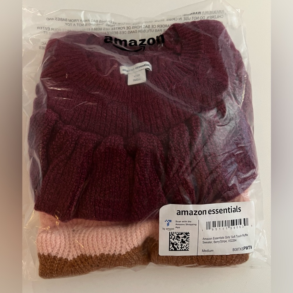 Girls Soft Touch Ruffle Sweater Medium - Picture 4 of 4